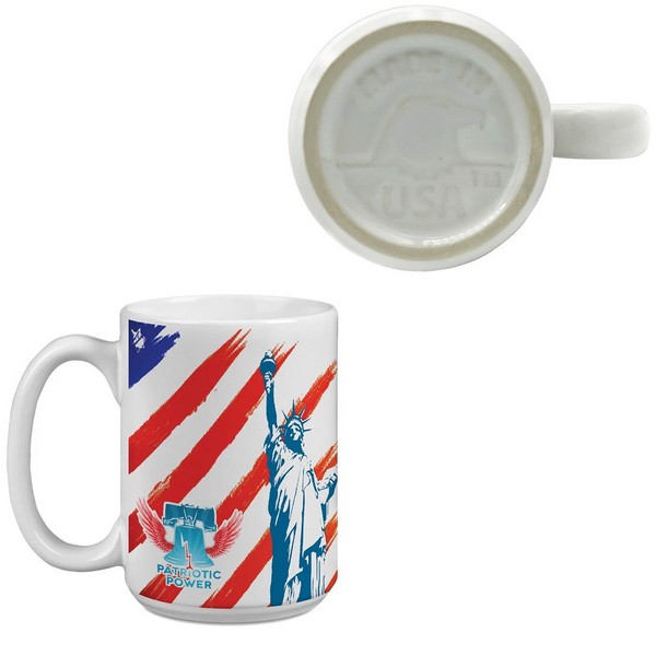DX8163 15 Oz. USA MADE White Ceramic Mug With Full Color Custom ImprIN